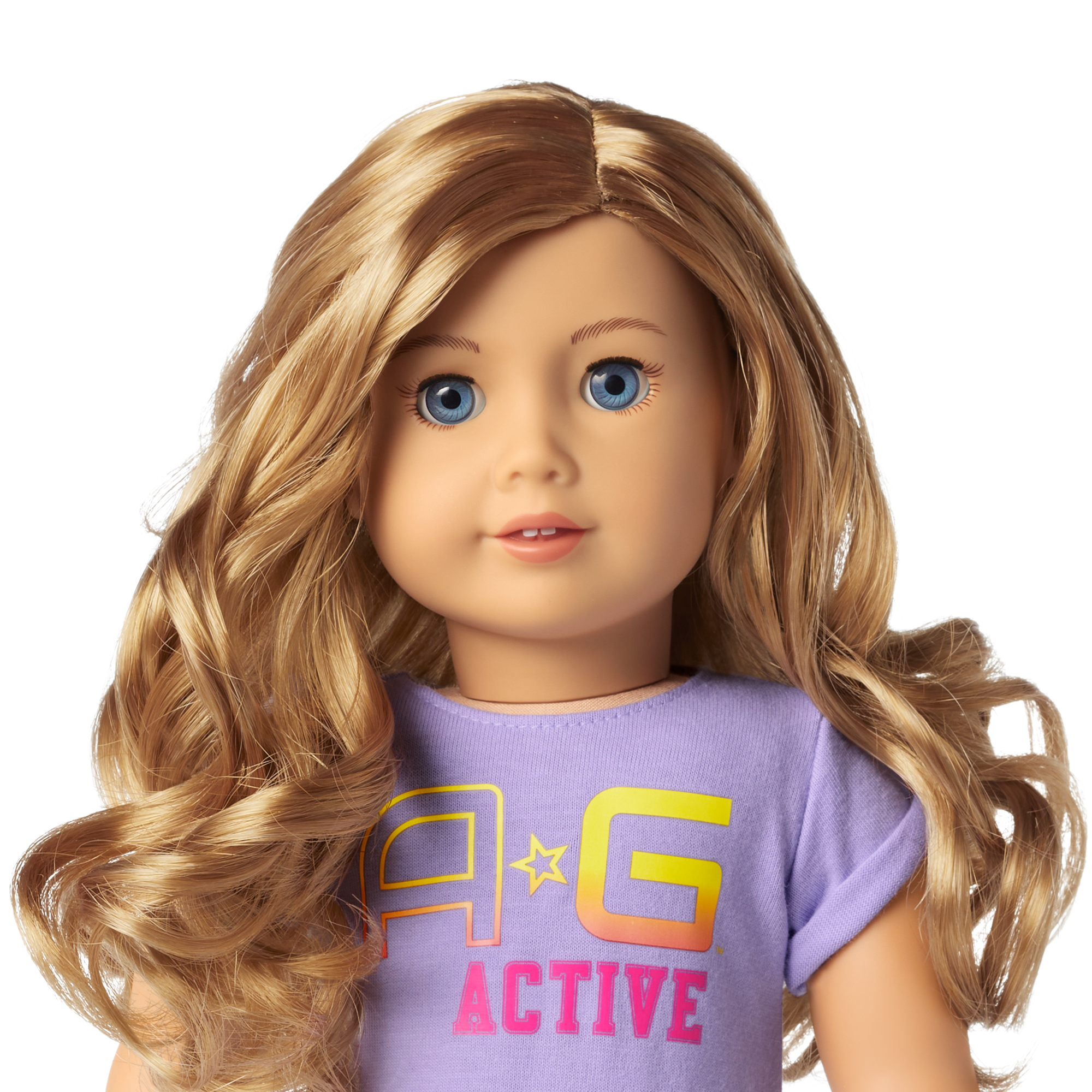 American girl doll blonde curly hair blue eyes on sale