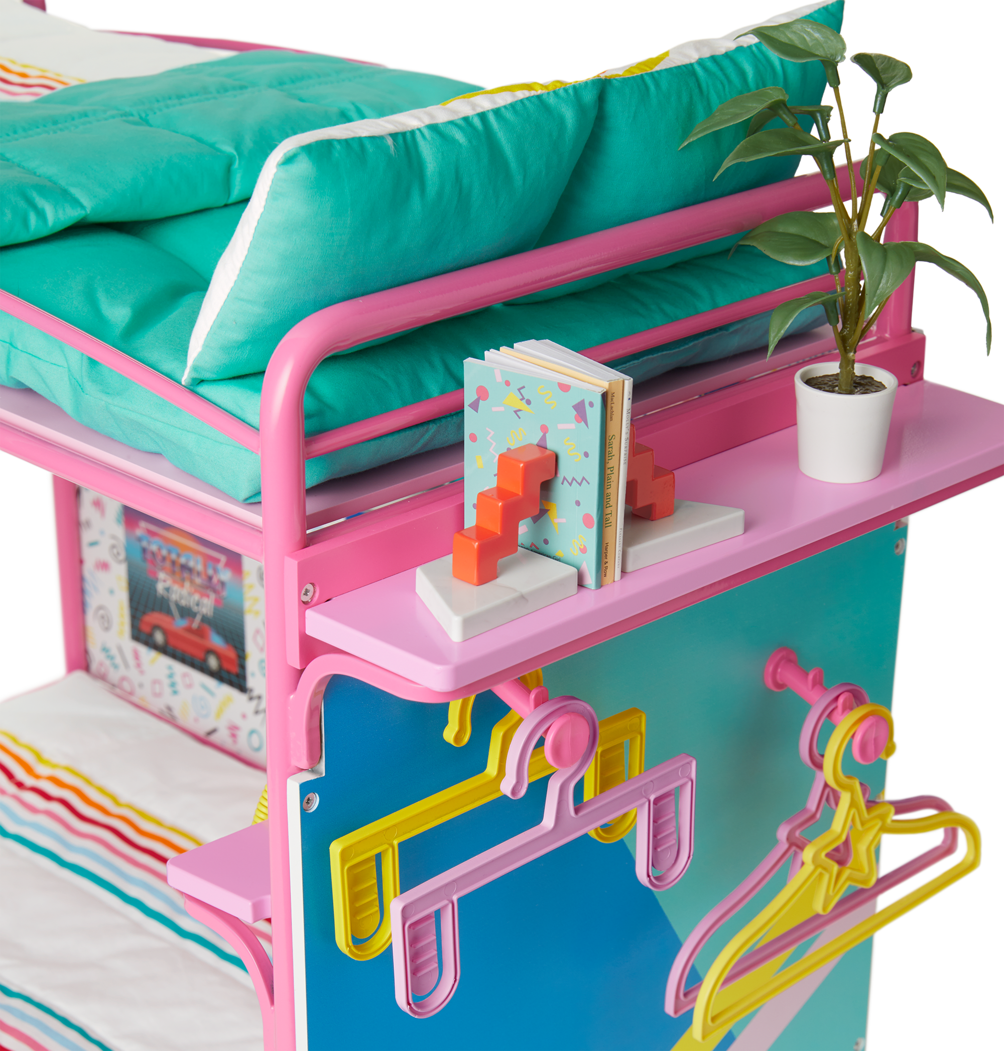 RESERVED Courtney's Bedroom Set American Girl Pink Teal Bunk Bed w/ Mattress & A cheapest