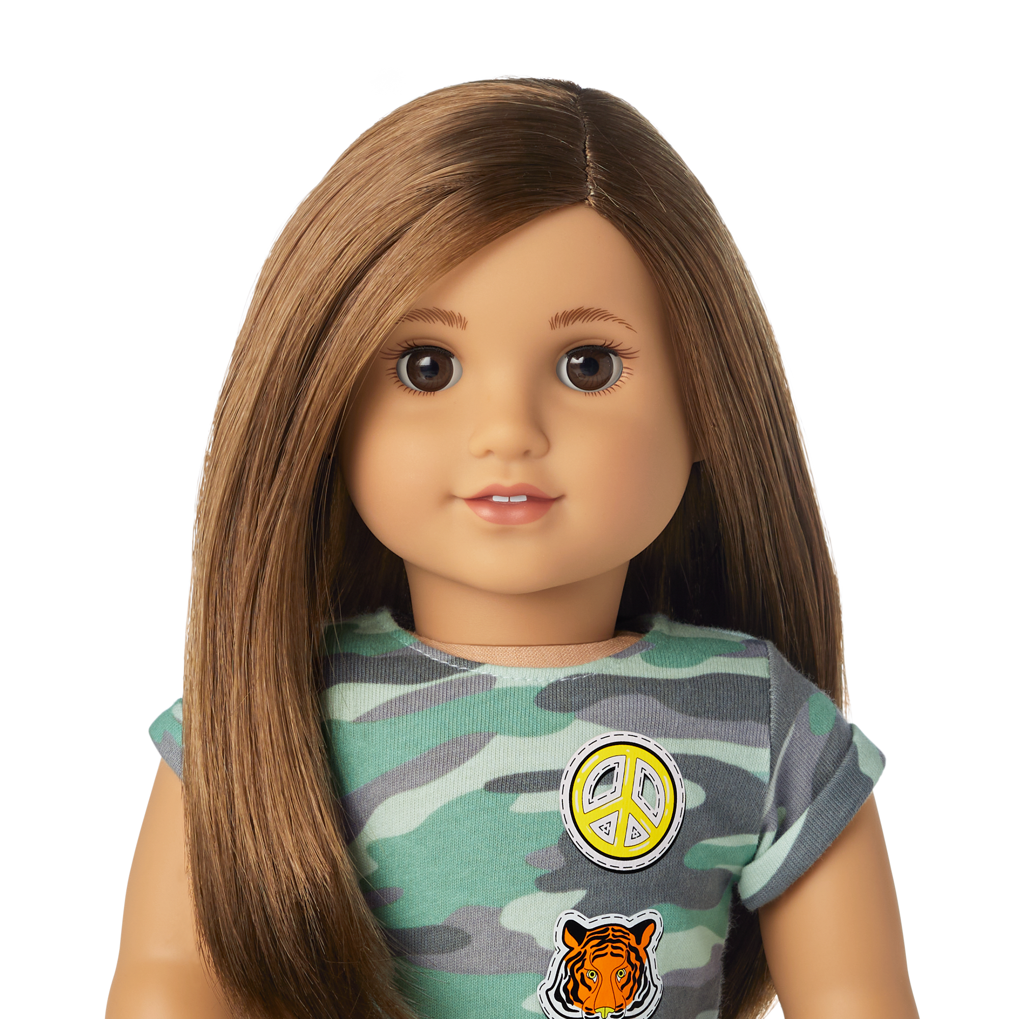 American Girl Doll Long Light deals Brown Hair Brown Eyes Outfit Blue Jacket Dress Toy