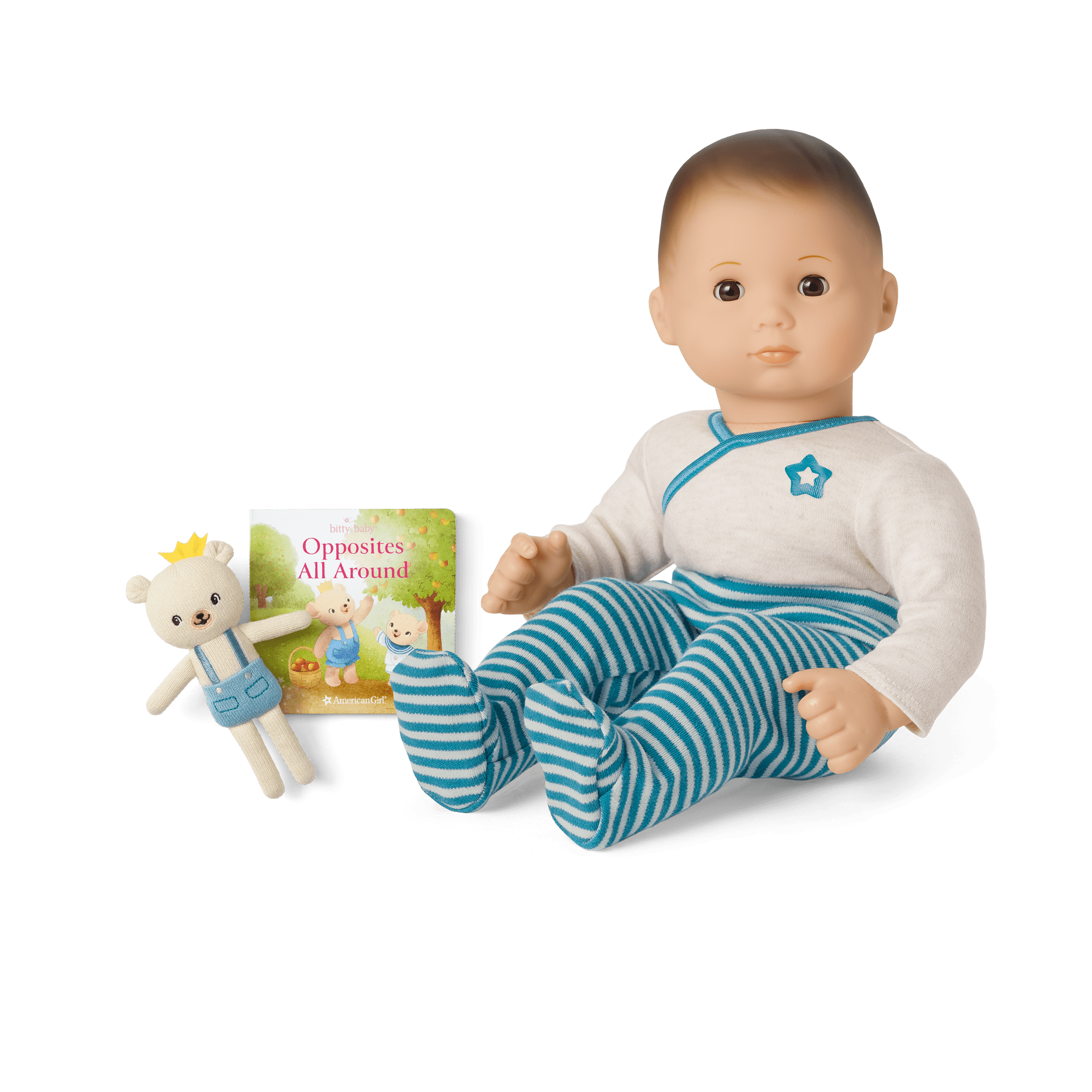 Bitty Baby Doll 2 in Soft Blue Bear Friend Board Book American Girl