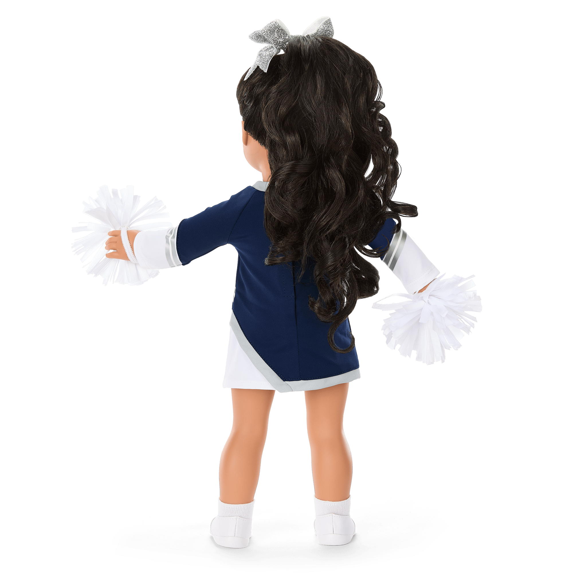 American Fashion World Blue Cheerleading Outfit with Accessories