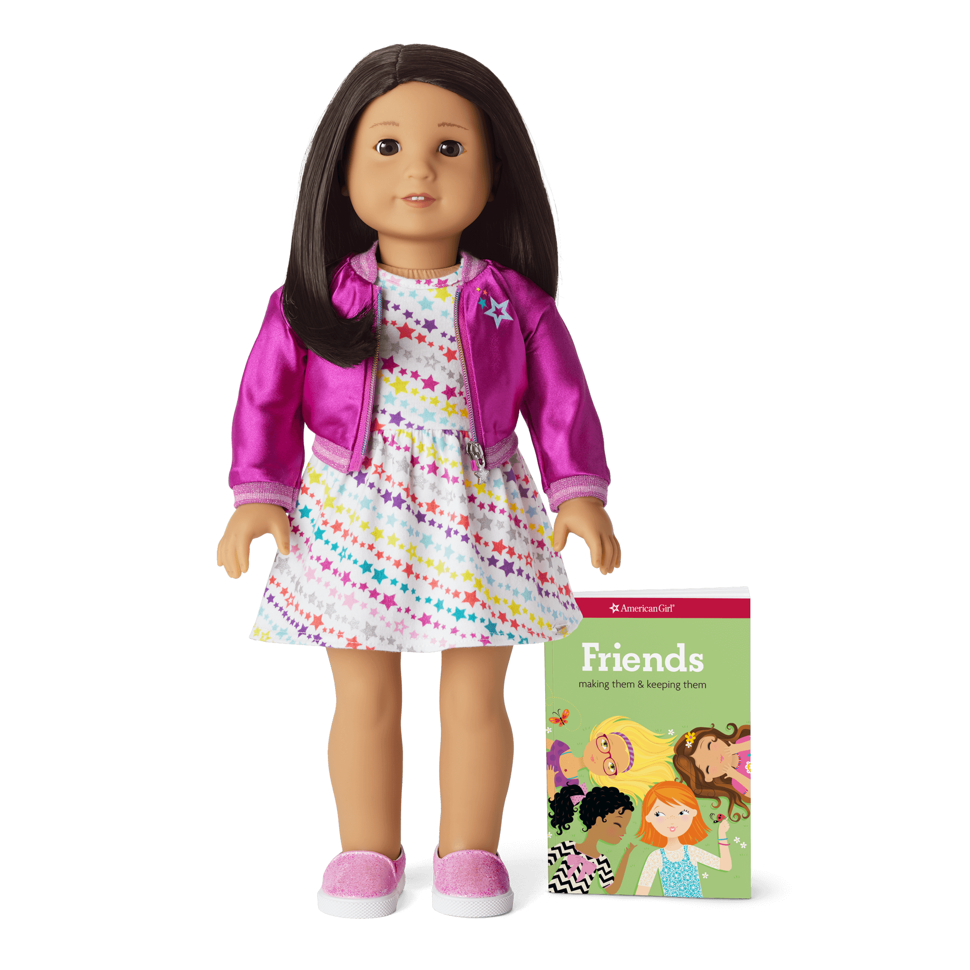 送料無料】American Girl Truly Me 人形 黒髪、薄い肌、茶色の目 64