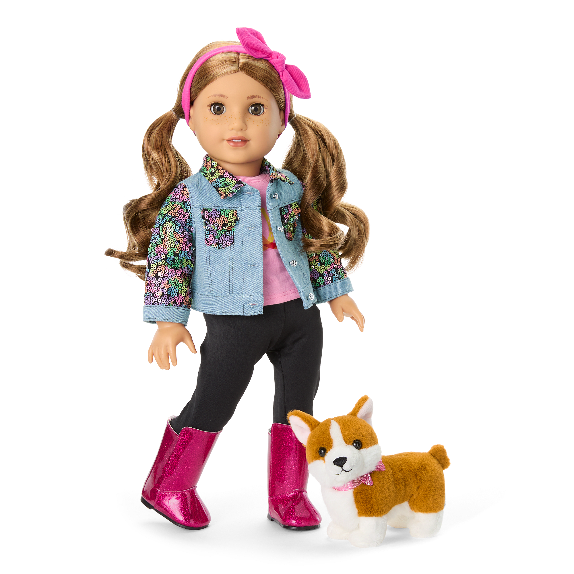 American girl and dog on sale